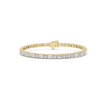 7CTW Emerald And Round Lab Grown Diamond (F/VS ) Bracelet in 14K Gold