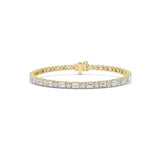 7CTW Emerald And Round Lab Grown Diamond (F/VS ) Bracelet in 14K Gold