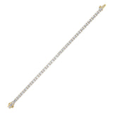 7CTW Emerald And Round Lab Grown Diamond (F/VS ) Bracelet in 14K Gold