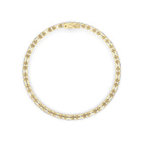 7CTW Emerald And Round Lab Grown Diamond (F/VS ) Bracelet in 14K Gold