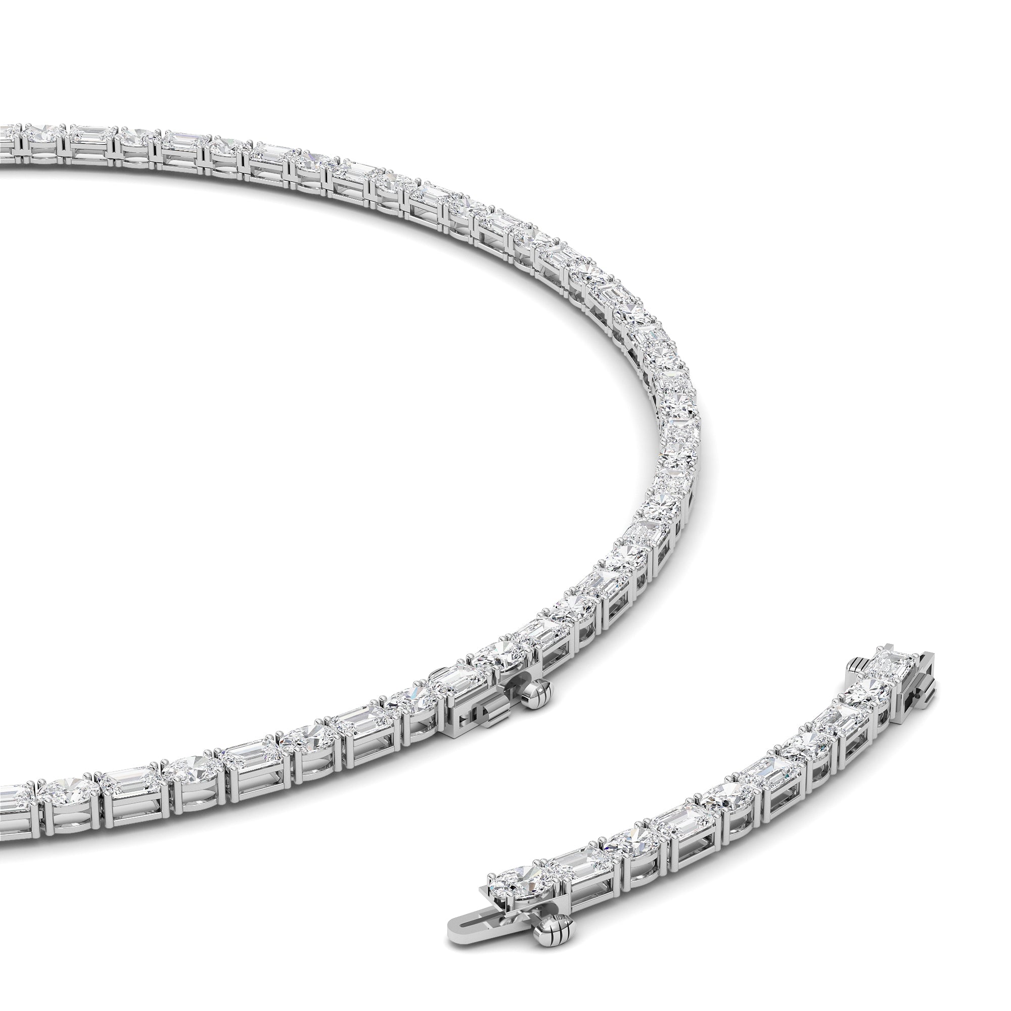 25CTW Emerald Lab Grown Diamond (F/VS ) Necklace in 14K Gold