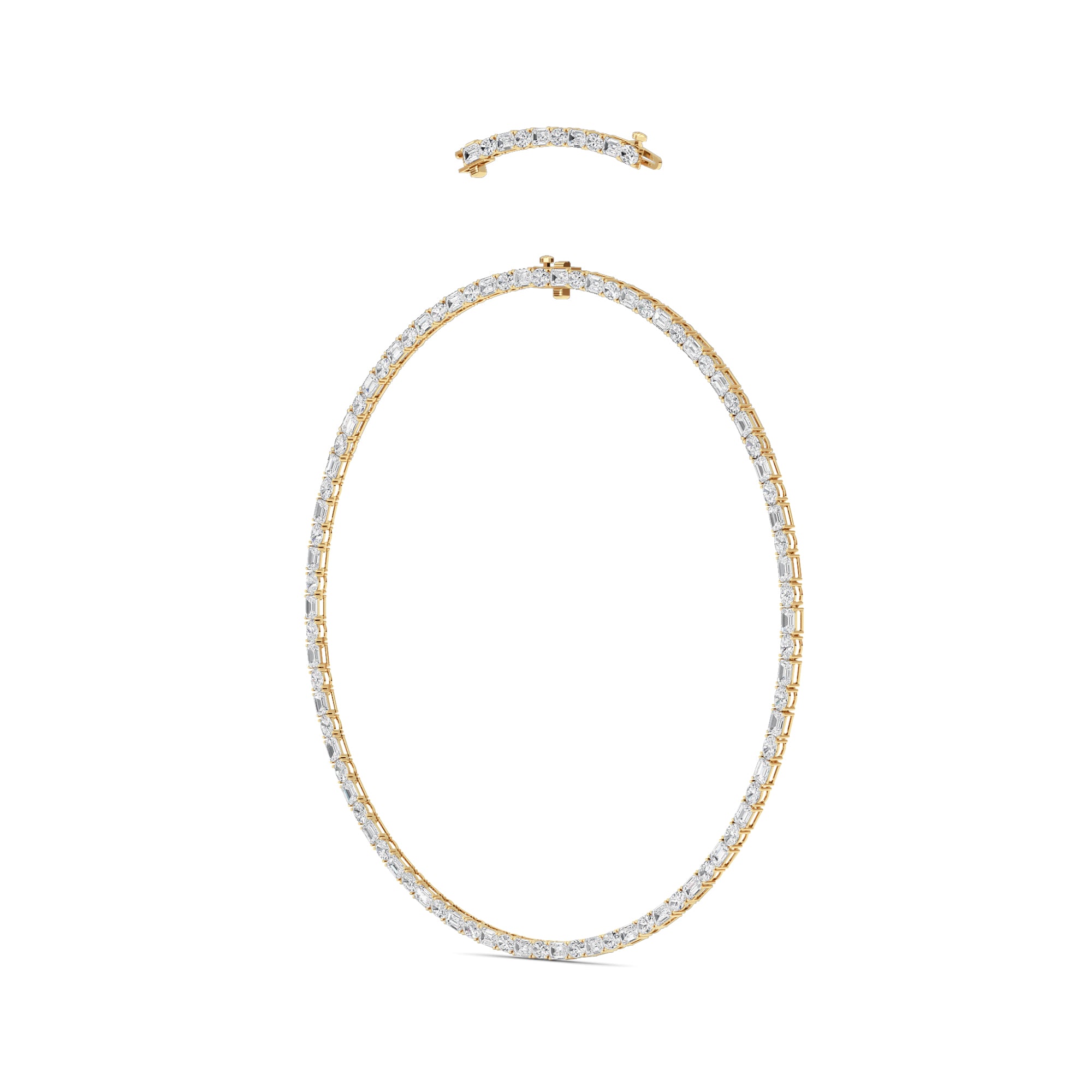 25CTW Emerald Lab Grown Diamond (F/VS ) Necklace in 14K Gold