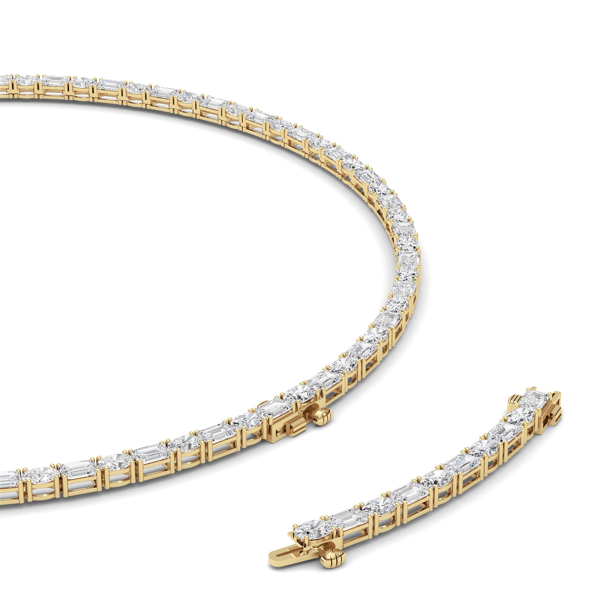 25CTW Emerald Lab Grown Diamond (F/VS ) Necklace in 14K Gold