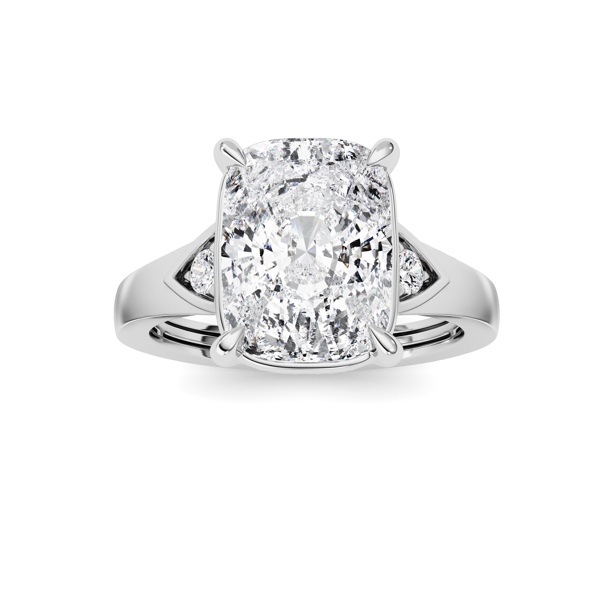 3.25CTW ELongated Cushion Lab Grown Diamond (F/VS )Ring in 14K Gold