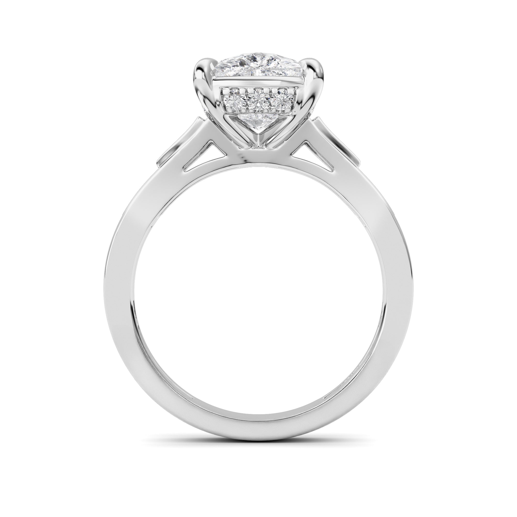 3.25CTW ELongated Cushion Lab Grown Diamond (F/VS )Ring in 14K Gold