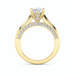 3CTW Oval Shaped Lab Grown Diamond (G/VS) Accented Solitaire Engagement Ring in 14K Gold