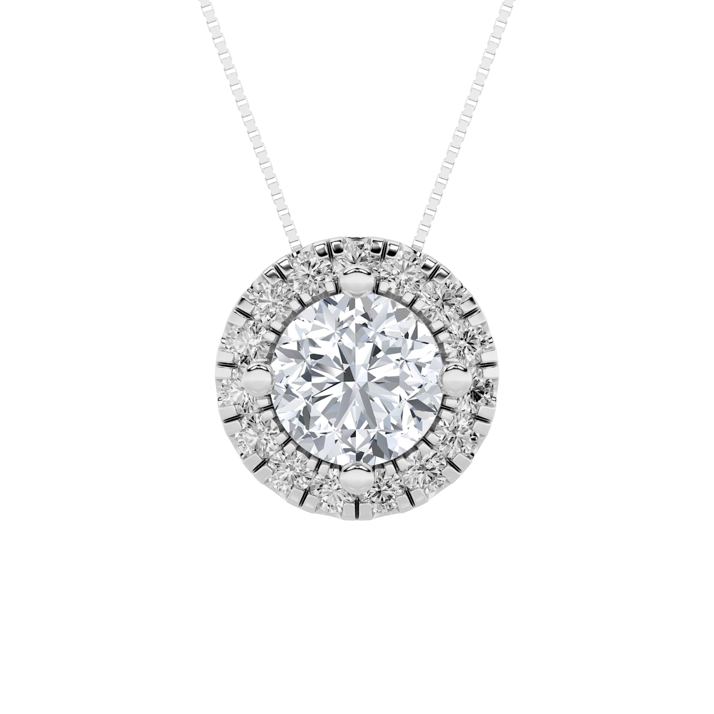 1.25CTW Round Shaped Lab Grown Diamond (F/VS) Pendant in 14K Gold