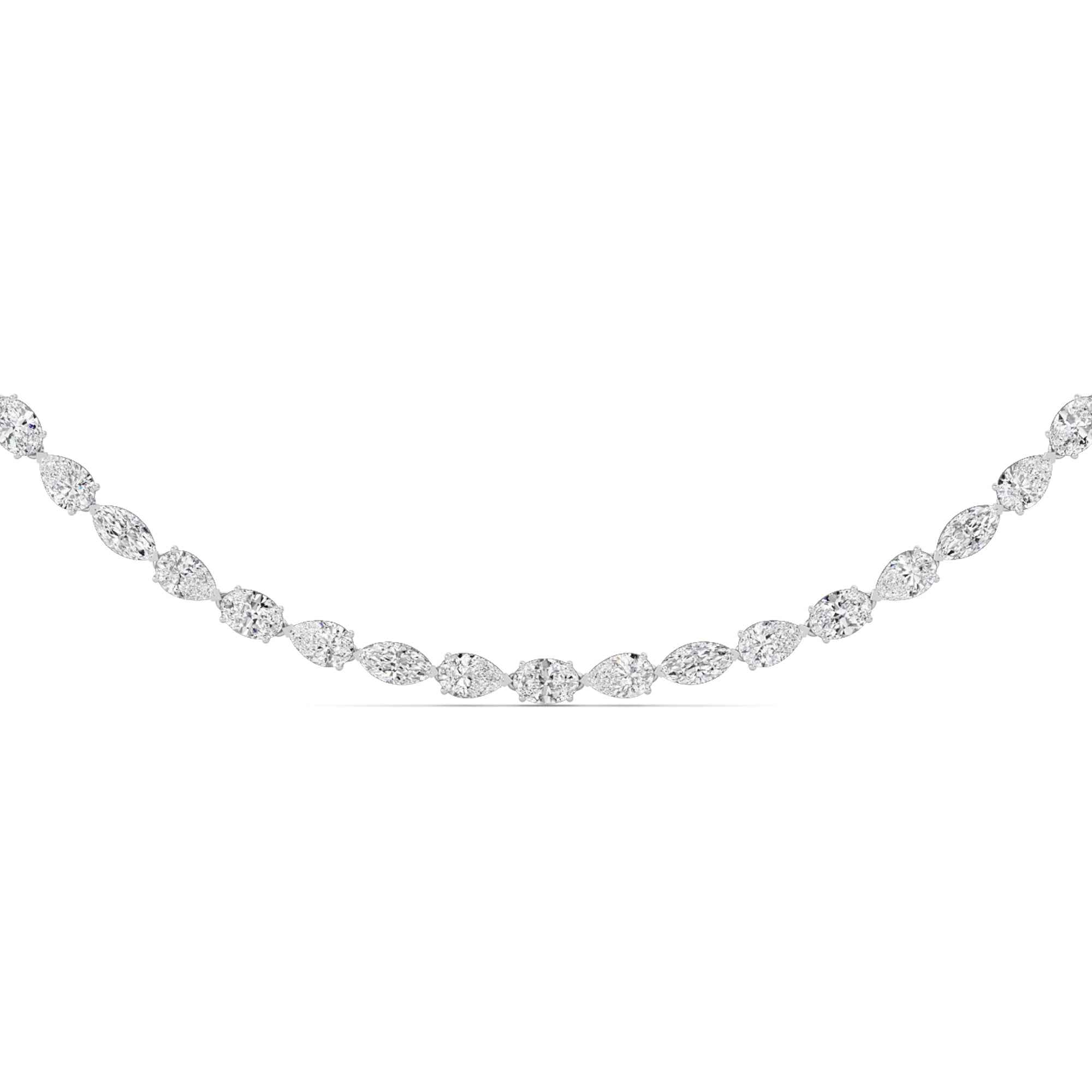 25Cttw Mix Shaped Lab Grown Diamond (F/VS ) Tennis Necklace in 14K Gold