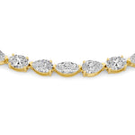 25CTW Mix Shaped Lab Grown Diamond (F/VS ) Tennis Necklace in 14K Gold