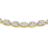 25CTW Mix Shaped Lab Grown Diamond (F/VS ) Tennis Necklace in 14K Gold