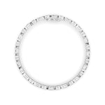 13Cttw Emerald And Round Shaped Lab Grown Diamond(F/VS) Semi Bezel Line Bracelet in 14K Gold