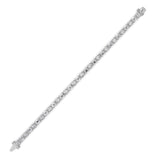 13Cttw Emerald And Round Shaped Lab Grown Diamond(F/VS) Semi Bezel Line Bracelet in 14K Gold