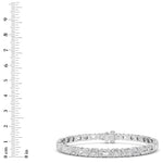 13Cttw Emerald And Round Shaped Lab Grown Diamond(F/VS) Semi Bezel Line Bracelet in 14K Gold