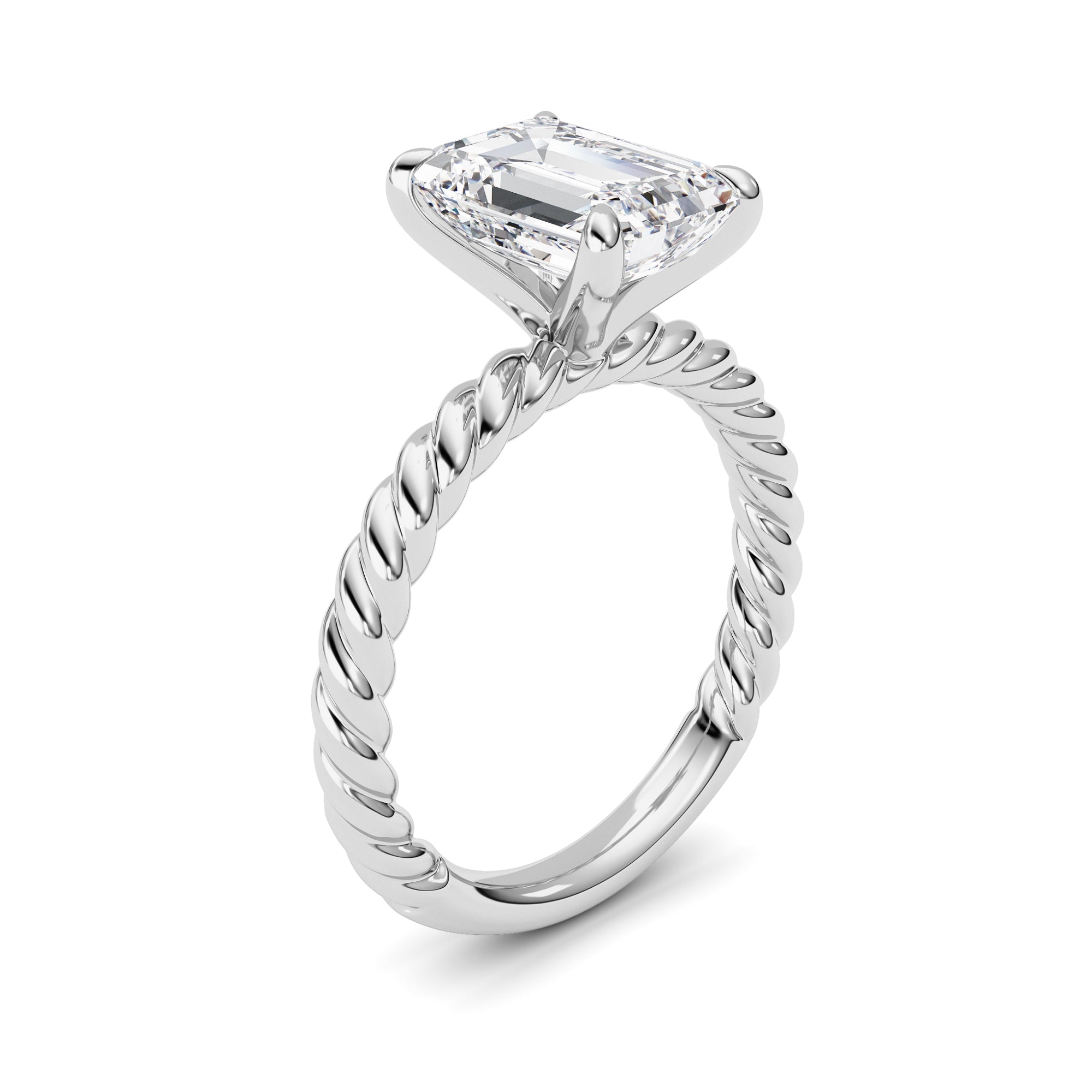 Emerald Lab Grown Diamond (F/VS ) Ring in 14K Gold