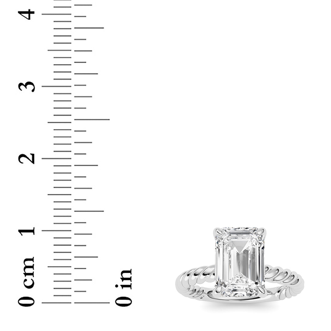 Emerald Lab Grown Diamond (F/VS ) Ring in 14K Gold