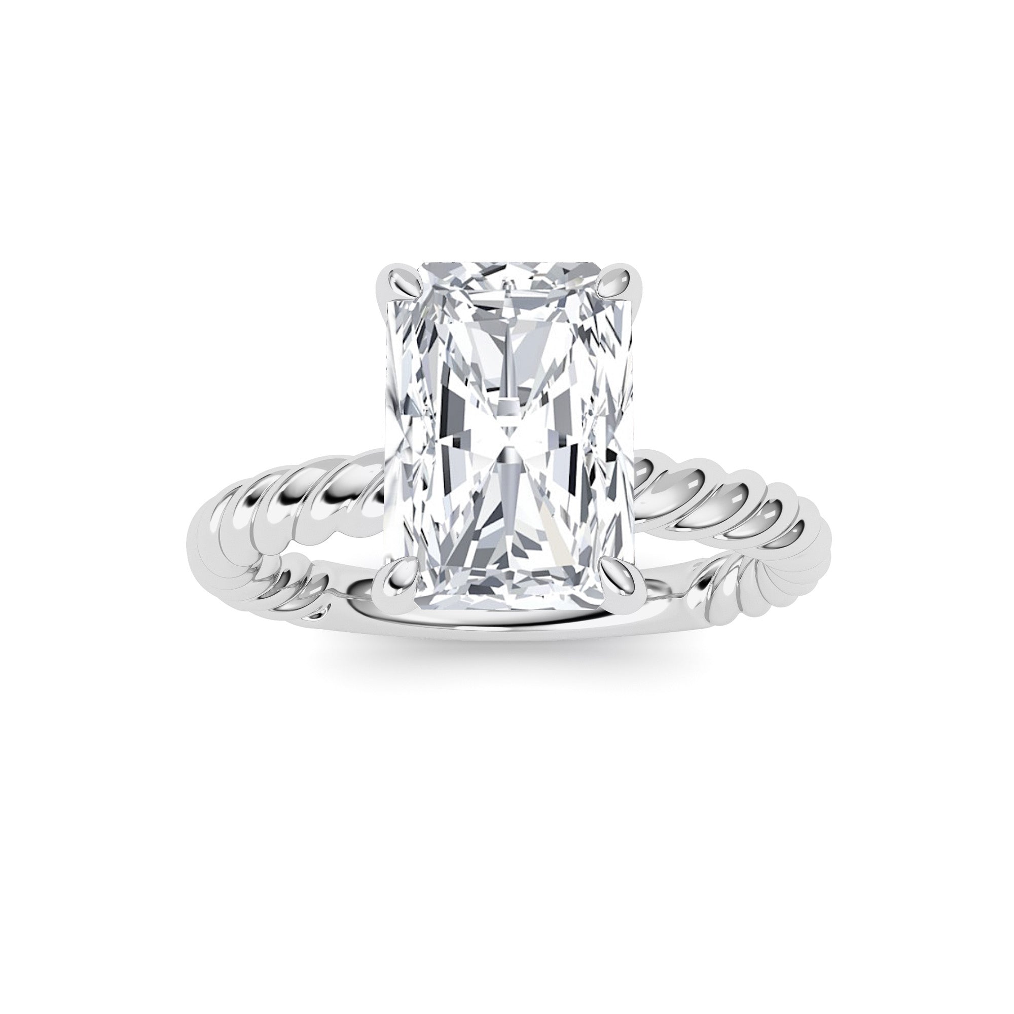 Radiant Lab Grown Diamond (F/VS ) Ring in 14K Gold