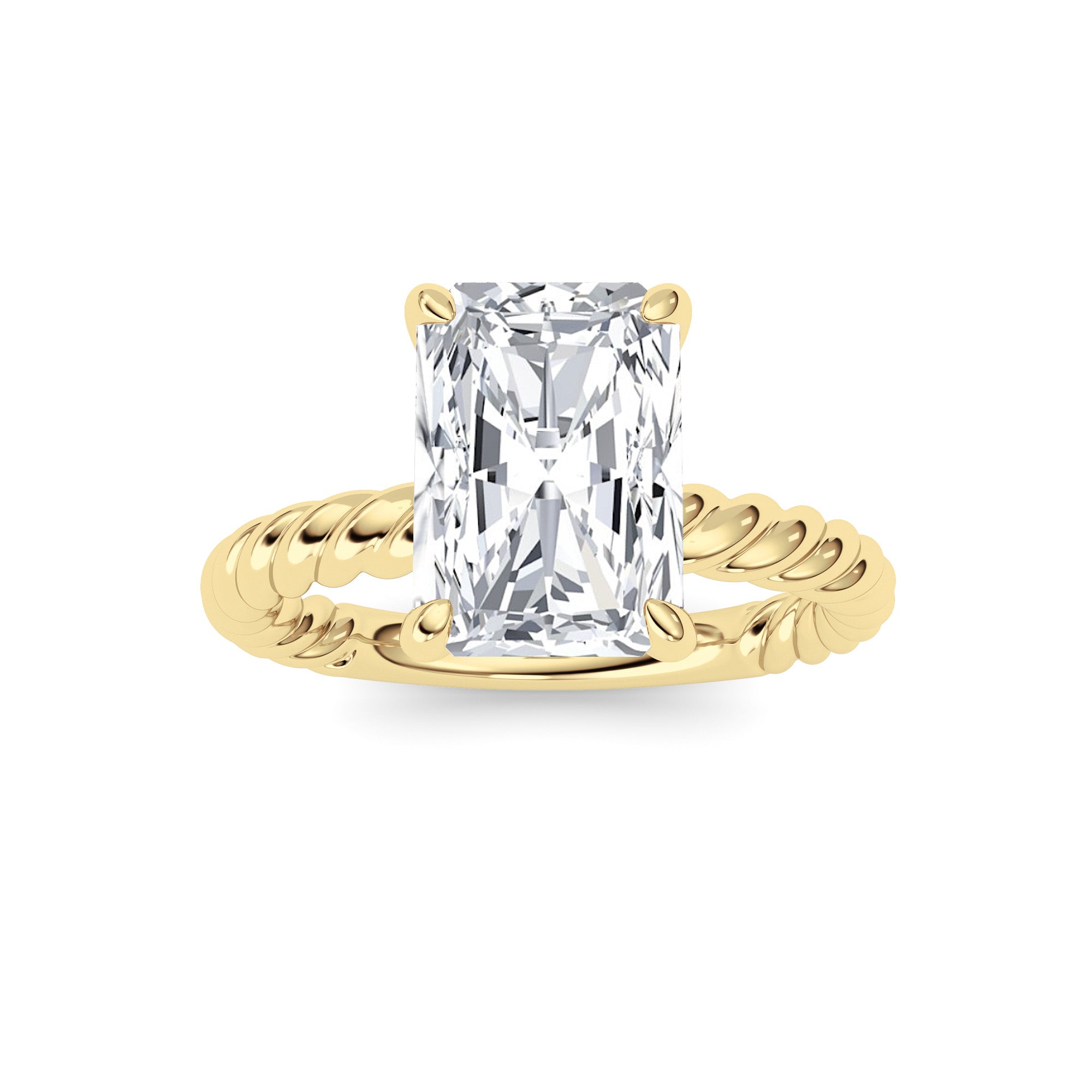 Radiant Lab Grown Diamond (F/VS ) Ring in 14K Gold