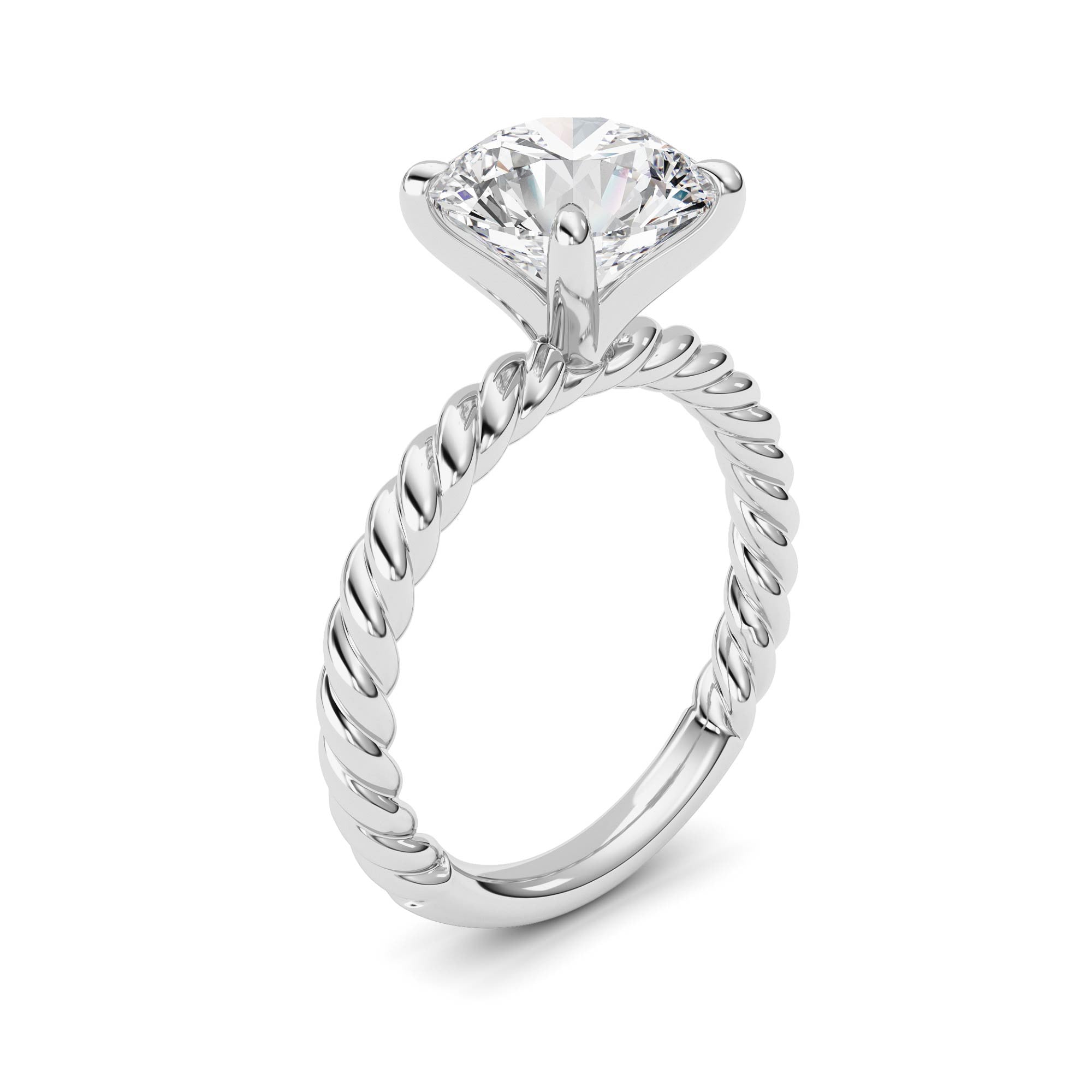 Round Lab Grown Diamond (F/VS ) Ring in 14K Gold
