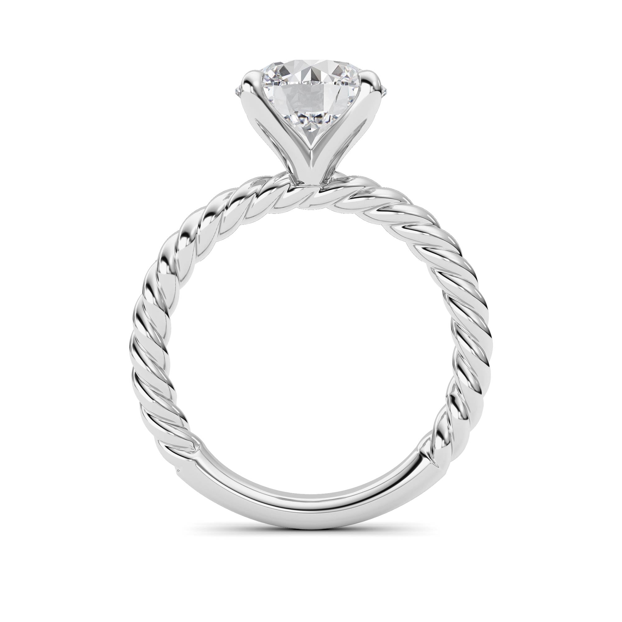 Round Lab Grown Diamond (F/VS ) Ring in 14K Gold