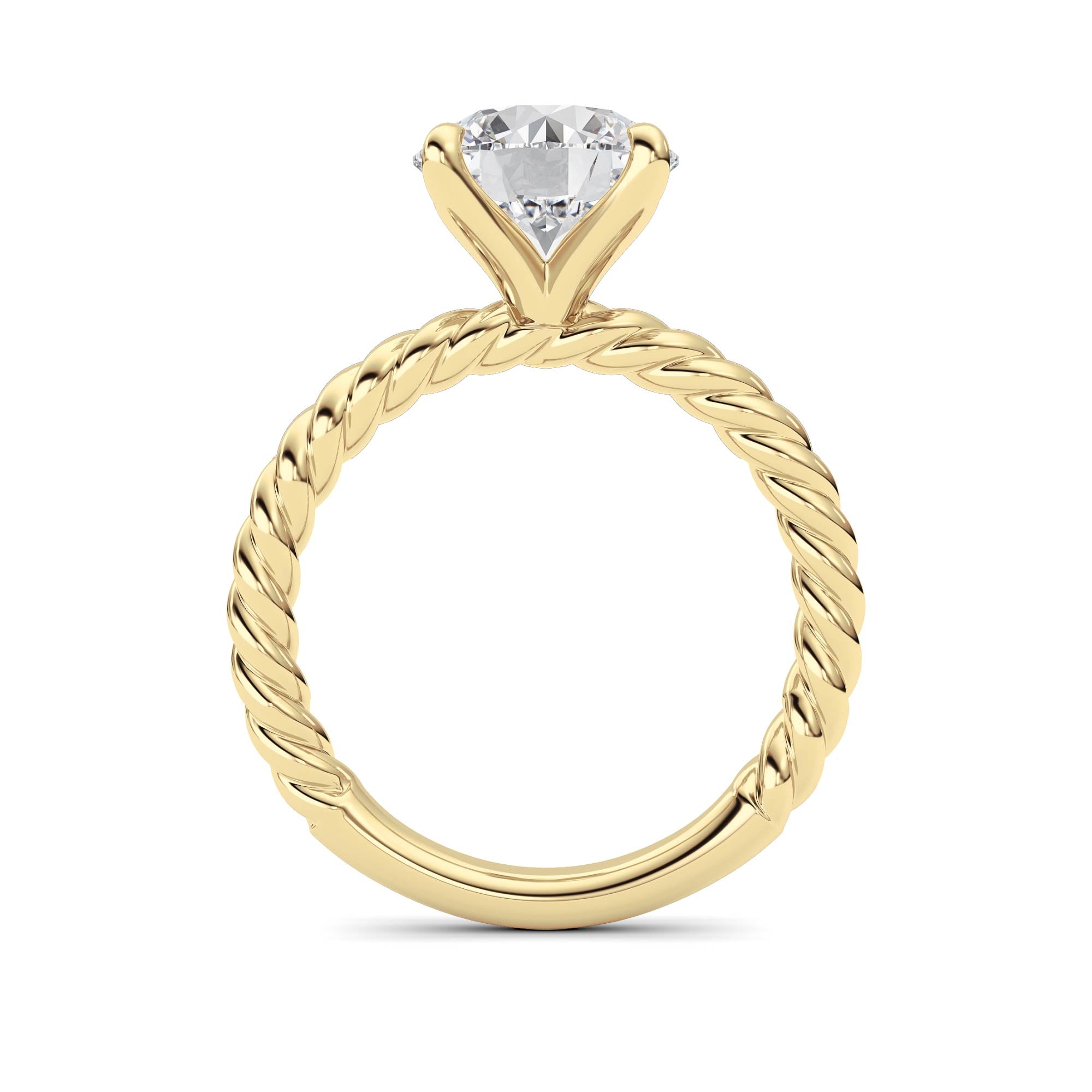 Round Lab Grown Diamond (F/VS ) Ring in 14K Gold