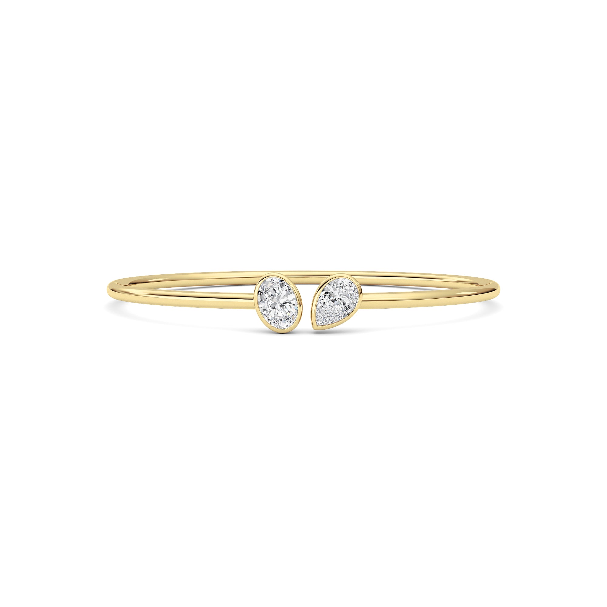 2CTW Oval Shaped Lab Grown Diamond (F/VS) Bracelet in 14K Yellow Gold