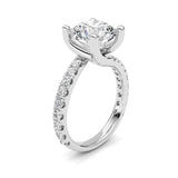 3.75CTW Round Shaped Lab Grown Diamond (F/VS) Ring in 14K White Gold