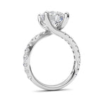 3.75CTW Round Shaped Lab Grown Diamond (F/VS) Ring in 14K White Gold