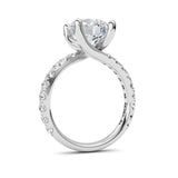 3.75CTW Round Shaped Lab Grown Diamond (F/VS) Ring in 14K White Gold