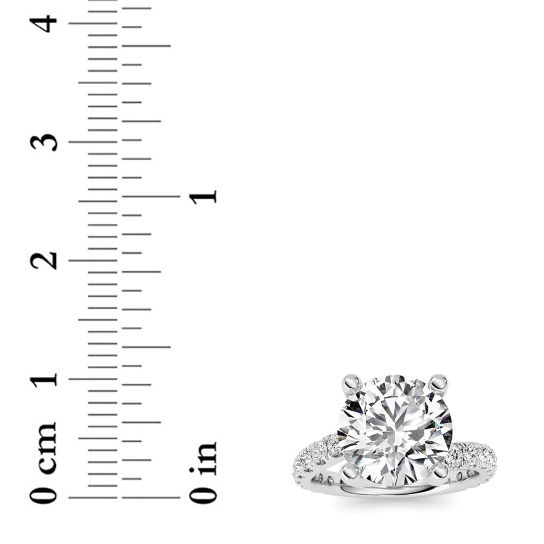 3.75CTW Round Shaped Lab Grown Diamond (F/VS) Ring in 14K White Gold