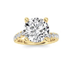 3.75CTW Round Shaped Lab Grown Diamond (F/VS) Ring in 14K Yellow Gold