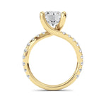 3.75CTW Round Shaped Lab Grown Diamond (F/VS) Ring in 14K Yellow Gold