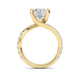 3.75CTW Round Shaped Lab Grown Diamond (F/VS) Ring in 14K Yellow Gold
