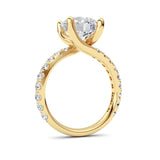3.75CTW Round Shaped Lab Grown Diamond (F/VS) Ring in 14K Yellow Gold