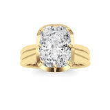 3CTW Elongated Cushion Shaped Lab Grown Diamond (F/VS) Ring in 14K Yellow Gold