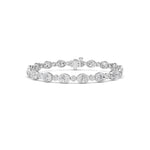 8CTW Oval And Round Lab Grown Diamond (F/VS ) Bezel Set Bracelet in 14K Gold