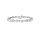 8CTW Oval And Round Lab Grown Diamond (F/VS ) Bezel Set Bracelet in 14K Gold