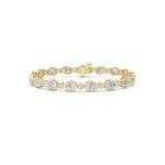 8CTW Oval And Round Lab Grown Diamond (F/VS ) Bezel Set Bracelet in 14K Gold