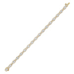 8CTW Oval And Round Lab Grown Diamond (F/VS ) Bezel Set Bracelet in 14K Gold