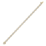 8CTW Oval And Round Lab Grown Diamond (F/VS ) Bezel Set Bracelet in 14K Gold