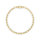 8CTW Oval And Round Lab Grown Diamond (F/VS ) Bezel Set Bracelet in 14K Gold