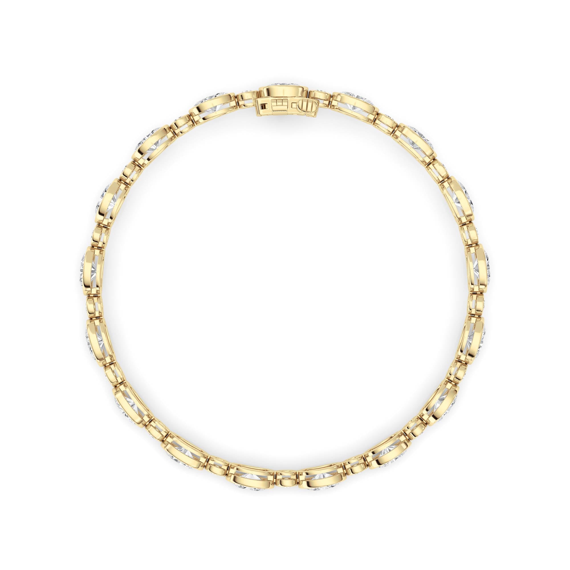 8CTW Oval And Round Lab Grown Diamond (F/VS ) Bezel Set Bracelet in 14K Gold