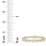 9CTW Round Lab Grown Diamond (F/VS ) Bezel Set Bracelet in 14K Gold