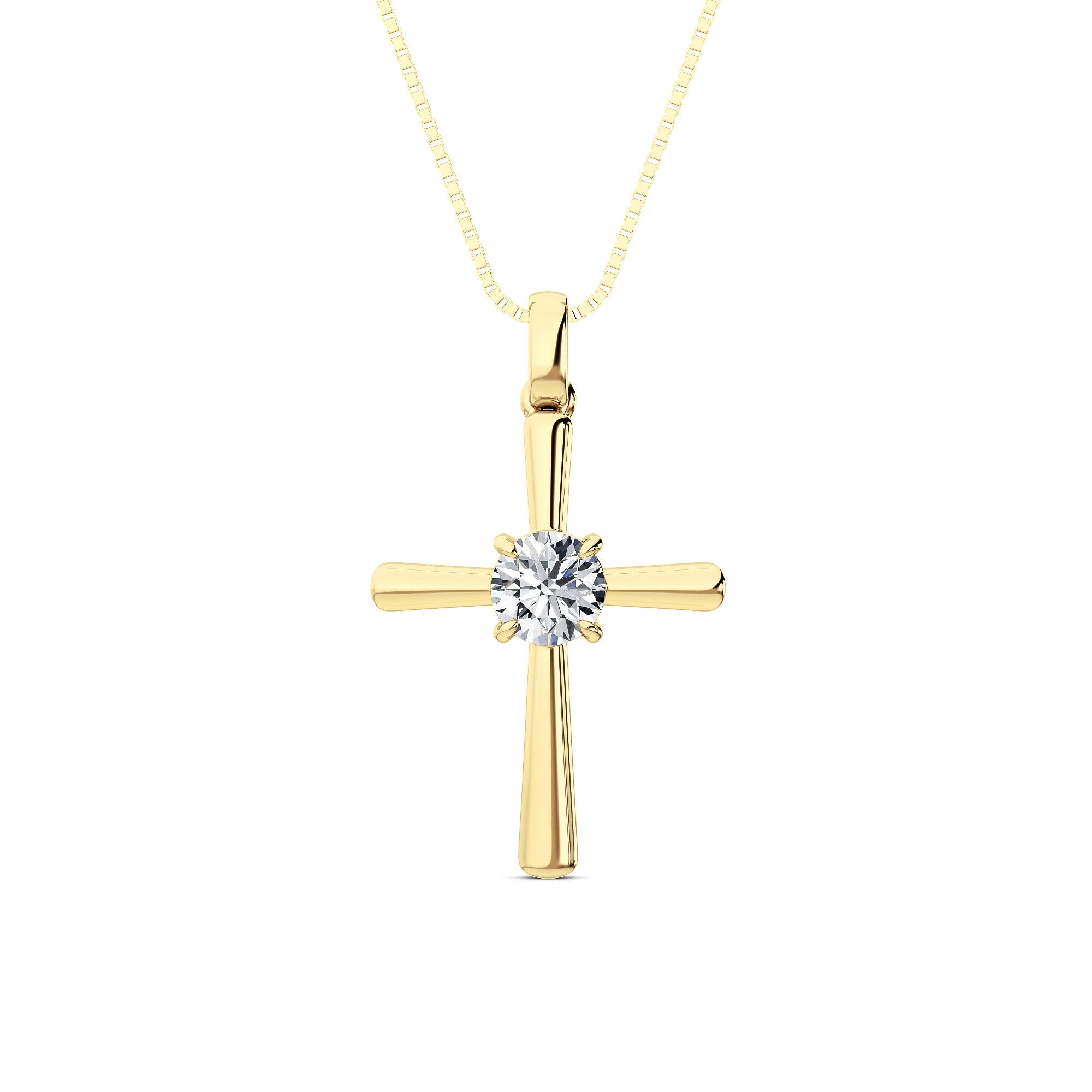 0.5CTW Round Shaped Lab Grown Diamond (F/VS) Necklace in 14K Yellow Gold