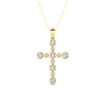 1CTW Round Shaped Lab Grown Diamond (F/VS) Necklace in 14K Yellow Gold