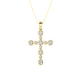 1CTW Round Shaped Lab Grown Diamond (F/VS) Necklace in 14K Yellow Gold
