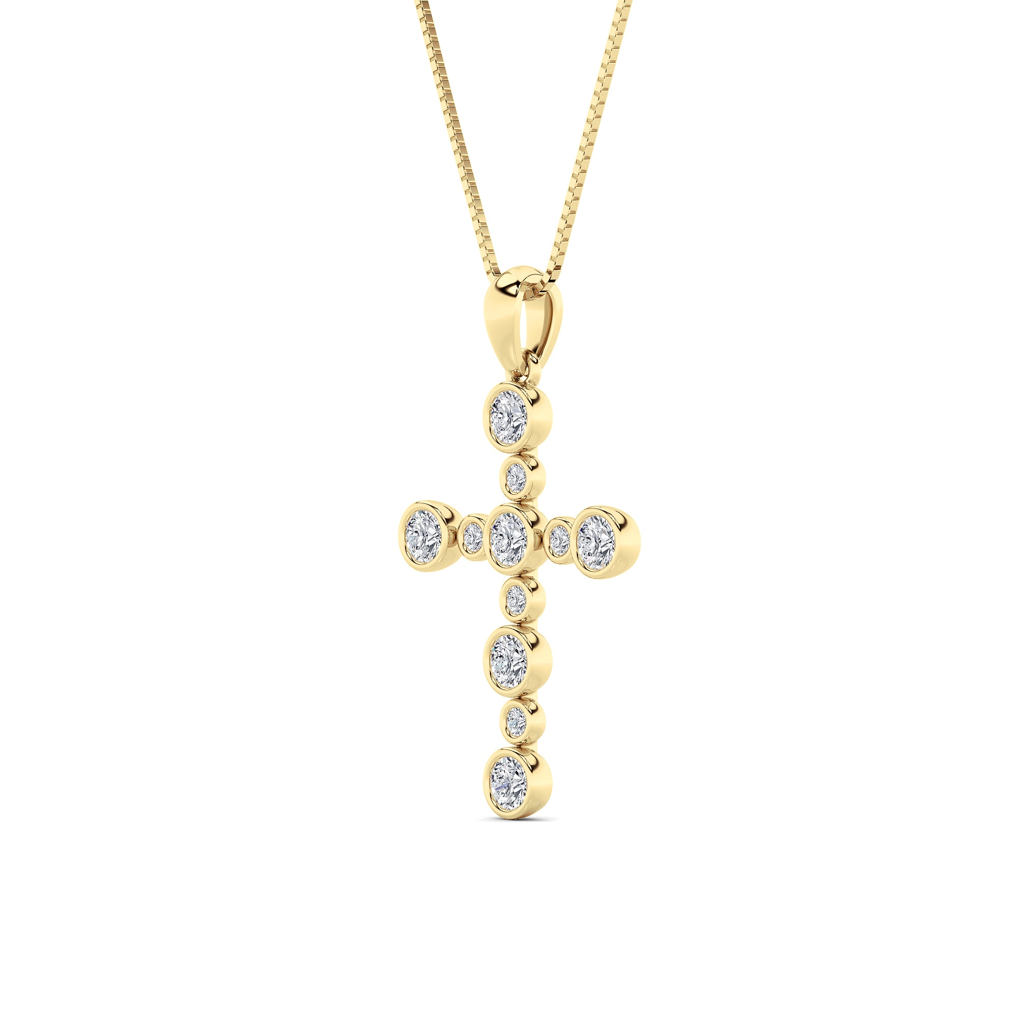 1CTW Round Shaped Lab Grown Diamond (F/VS) Necklace in 14K Yellow Gold
