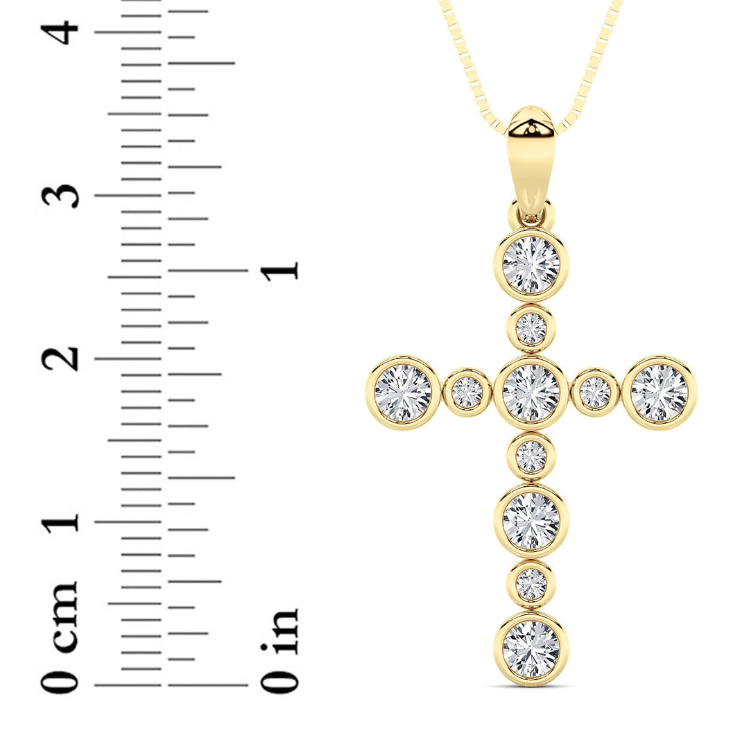 1CTW Round Shaped Lab Grown Diamond (F/VS) Necklace in 14K Yellow Gold