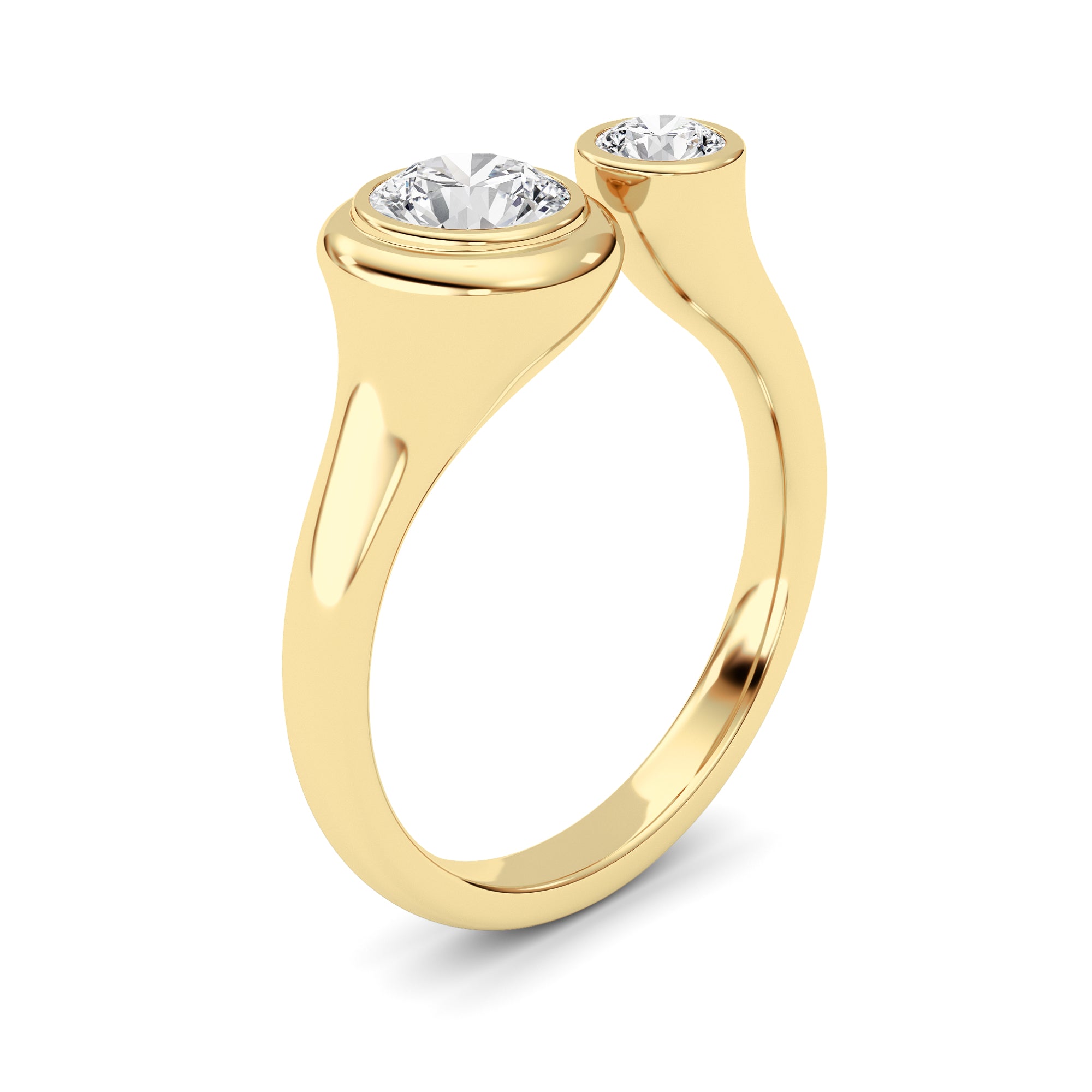 1CTW Round Shaped Lab Grown Diamond (F/VS) Ring in 14K Yellow Gold