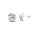 2CTW Round Shaped Lab Grown Diamond (F/VS ) Stud Earrings in 14K Gold