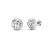 2CTW Round Shaped Lab Grown Diamond (F/VS ) Stud Earrings in 14K Gold
